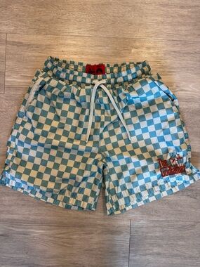 The God Father Aqua and White Checkered Shorts